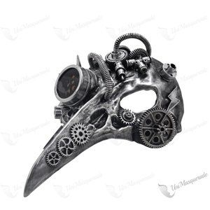 Silver Steampunk Plague Dr. Long Nose Party Mask